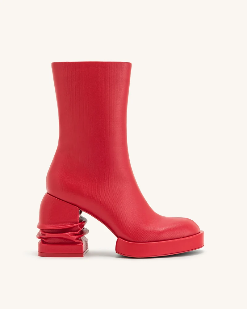 Saylor Plateau-Stiefeletten mit Rundzehen - Rot