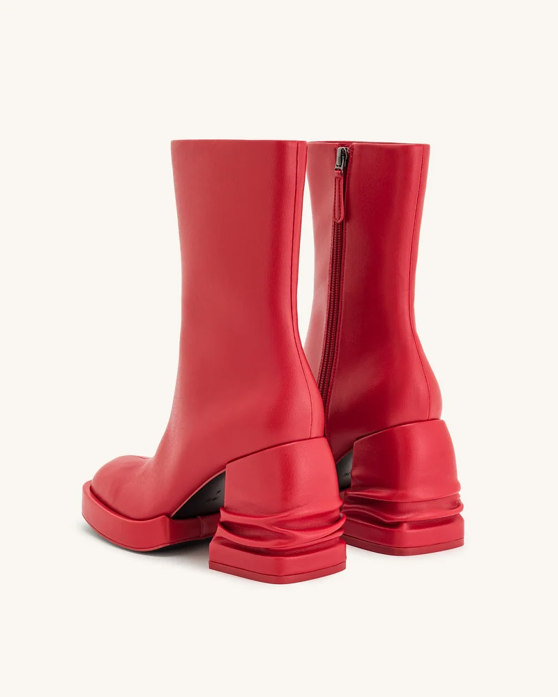 Saylor Plateau-Stiefeletten mit Rundzehen - Rot