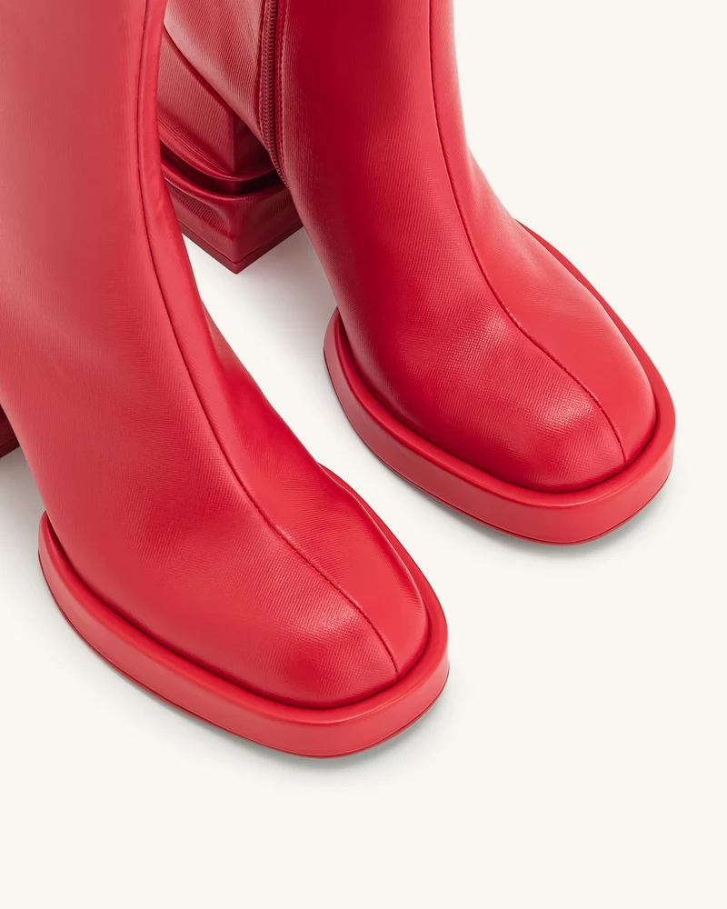 Saylor Plateau-Stiefeletten mit Rundzehen - Rot