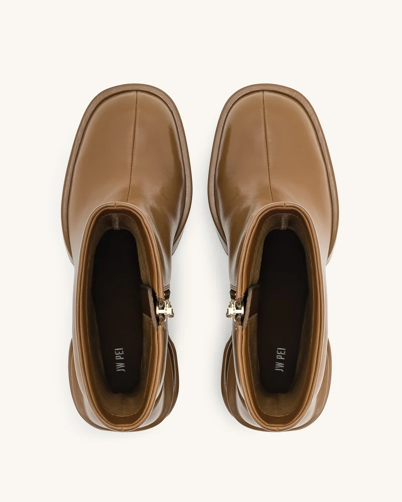 Saylor Plateau-Stiefeletten mit Rundzehen - Braun