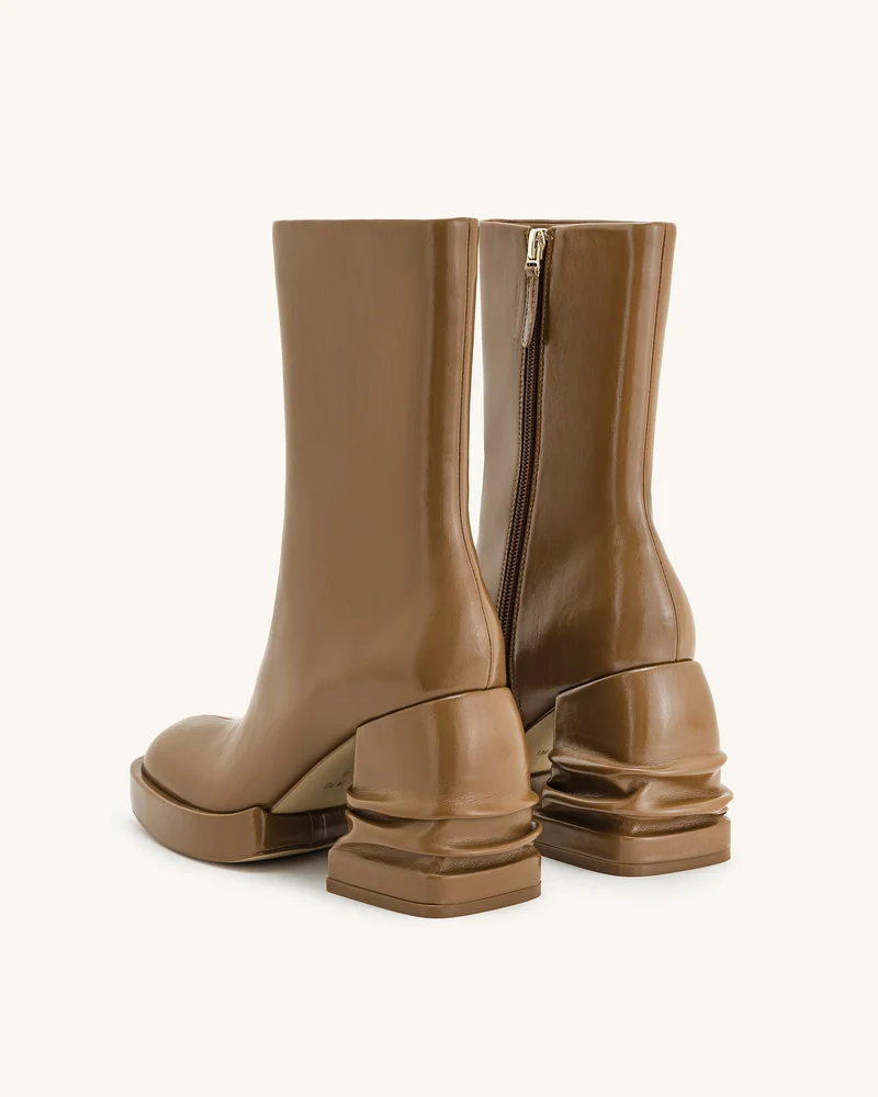 Saylor Plateau-Stiefeletten mit Rundzehen - Braun