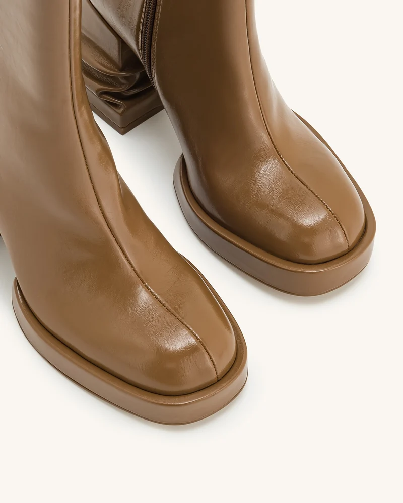 Saylor Plateau-Stiefeletten mit Rundzehen - Braun