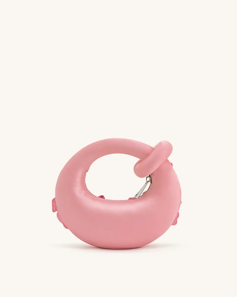 Abacus Mini-Handtasche mit floralem Stickerei - Rosa