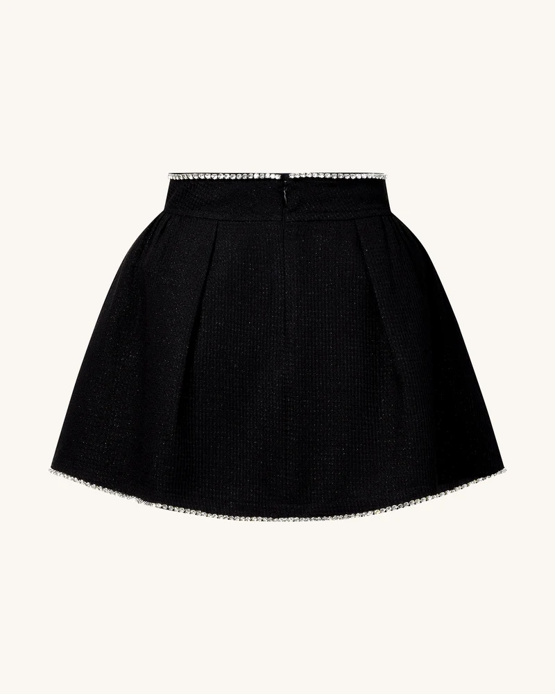 Perlenverzierte Tweed-Set - Schwarz
