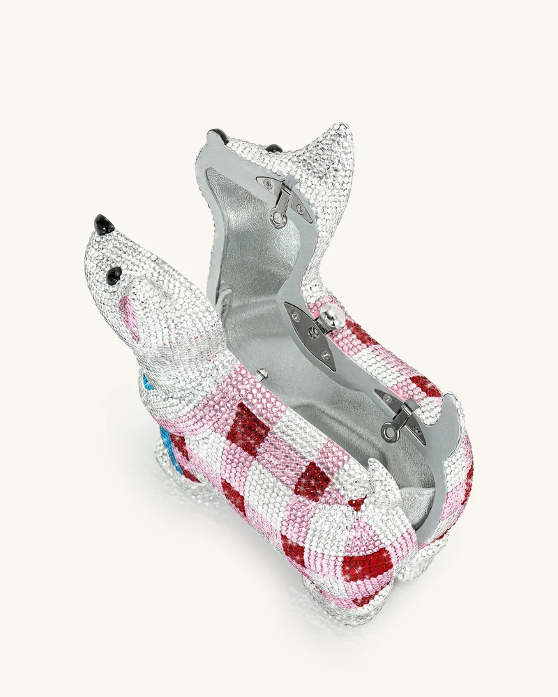 Eden Welpenform Kunstkristall-Clutch - Weiß