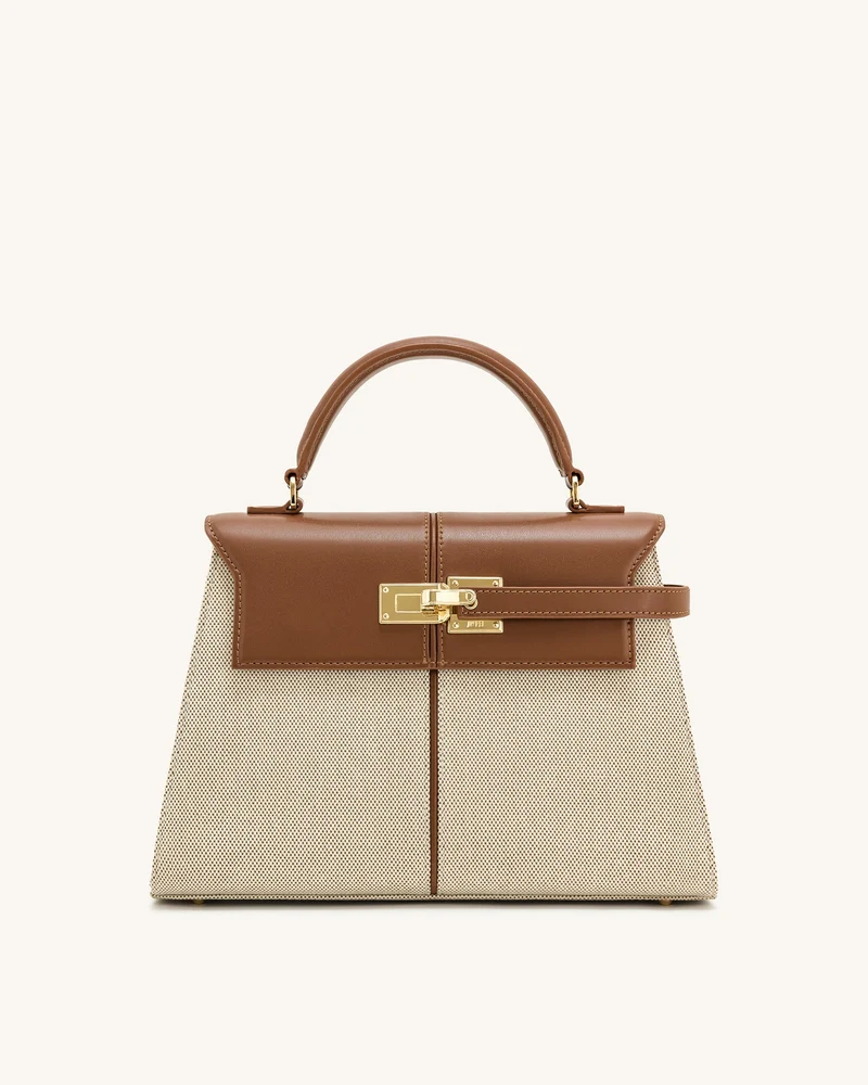 Elise Große Henkeltasche - Braunes Segeltuch