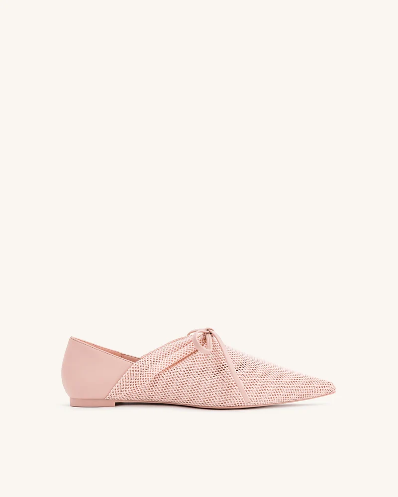 Reilly Fishnet Ballerina Flats - Rosa Beige
