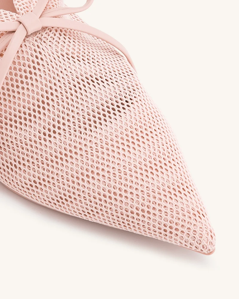 Reilly Fishnet Ballerina Flats - Rosa Beige
