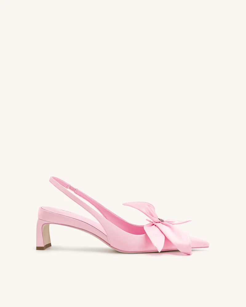 Queena Slingback-Pumps mit floralem Aufdruck - Rosa