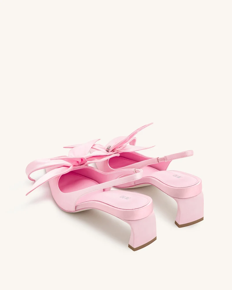 Queena Slingback-Pumps mit floralem Aufdruck - Rosa