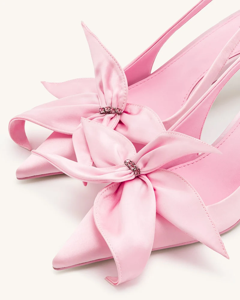 Queena Slingback-Pumps mit floralem Aufdruck - Rosa