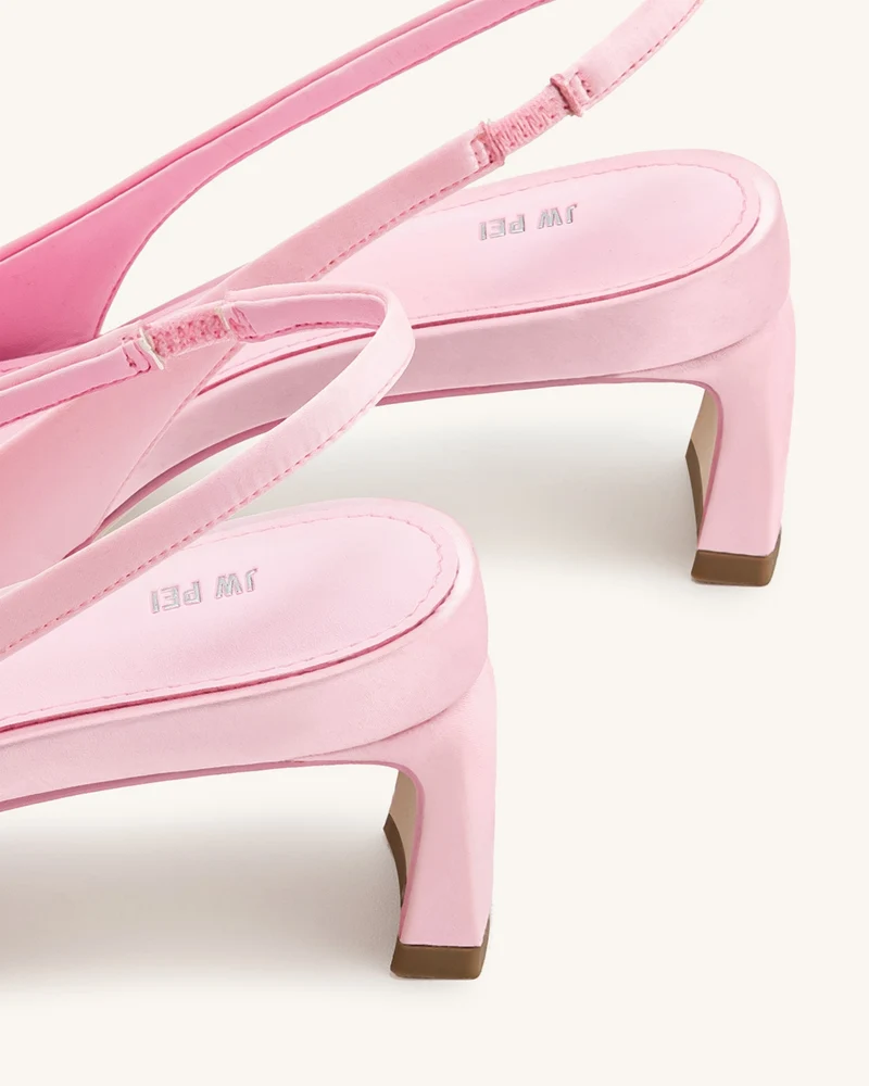 Queena Slingback-Pumps mit floralem Aufdruck - Rosa