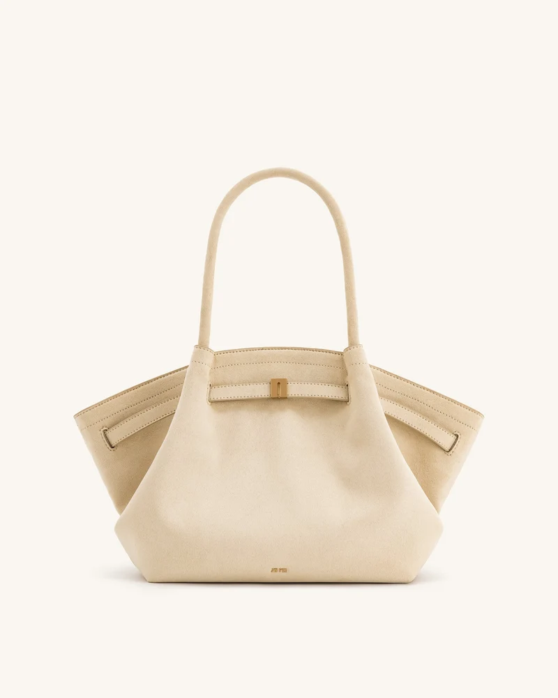 Hana mittelgroße Tote-Bag aus Kunstwildleder - Weiß