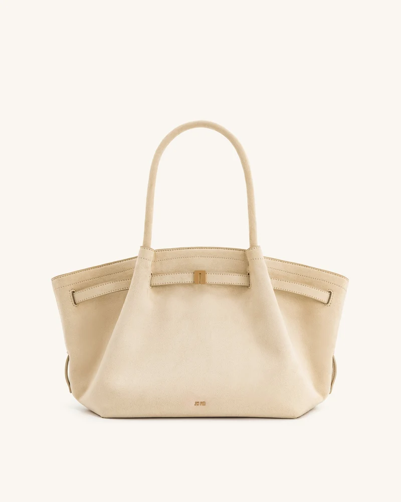 Hana mittelgroße Tote-Bag aus Kunstwildleder - Weiß