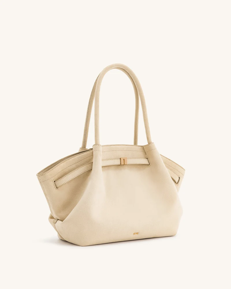 Hana mittelgroße Tote-Bag aus Kunstwildleder - Weiß