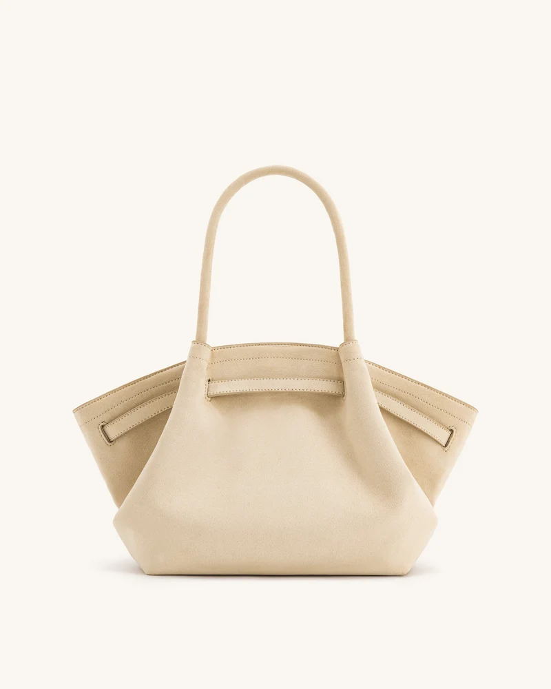 Hana mittelgroße Tote-Bag aus Kunstwildleder - Weiß