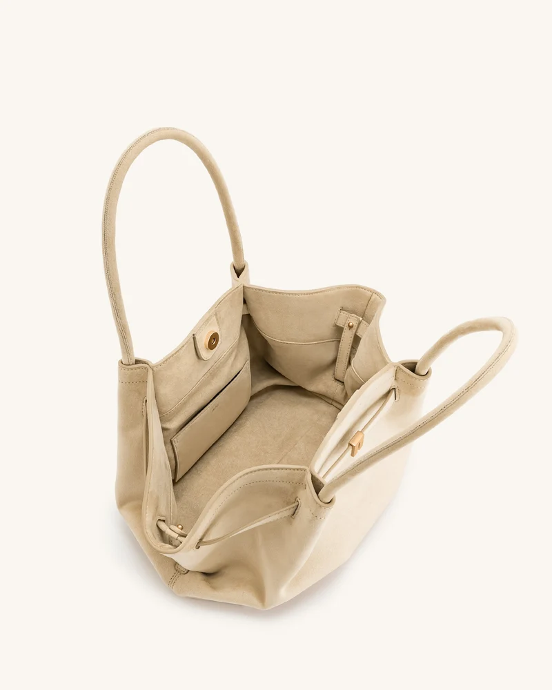 Hana mittelgroße Tote-Bag aus Kunstwildleder - Weiß