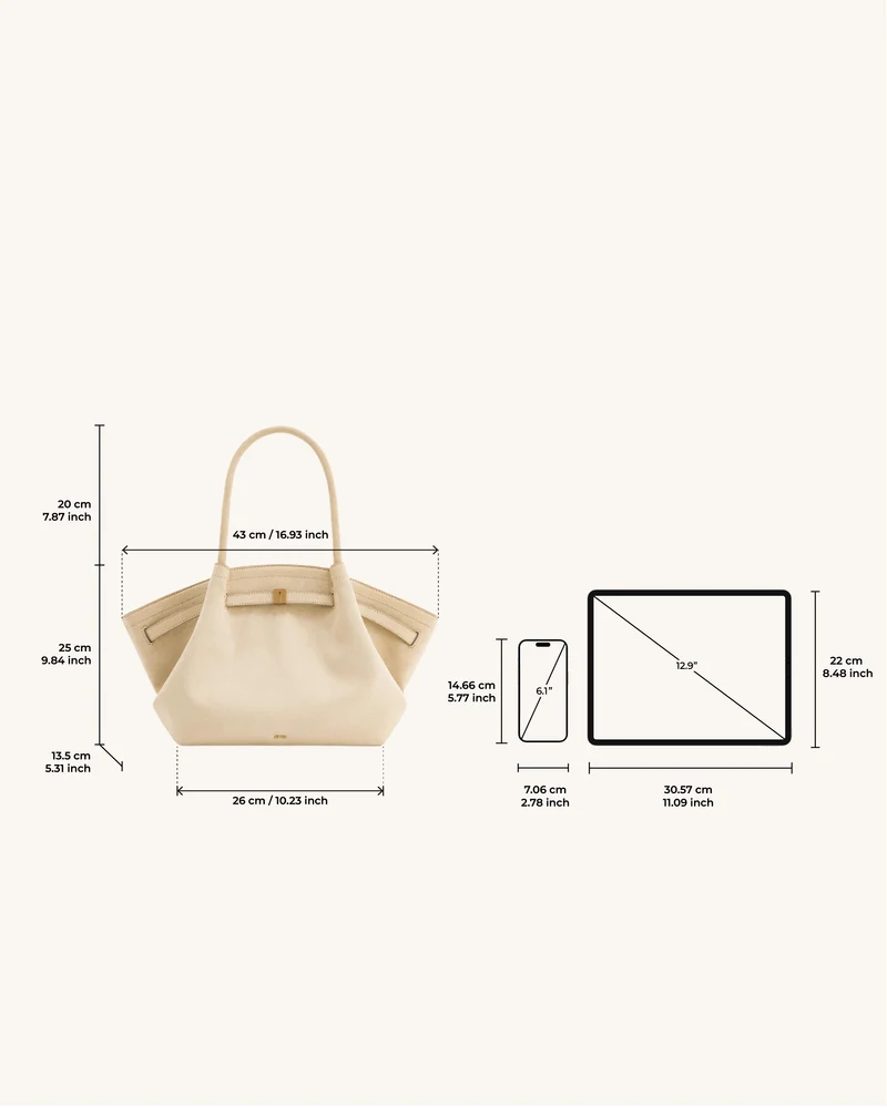 Hana mittelgroße Tote-Bag aus Kunstwildleder - Weiß