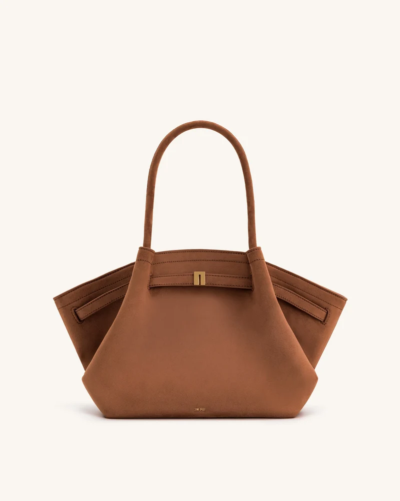 Hana mittelgroße Tote-Bag aus Kunstwildleder - Braun
