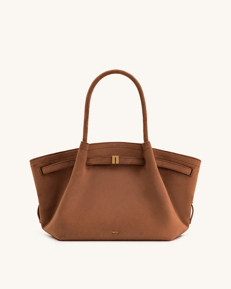Hana mittelgroße Tote-Bag aus Kunstwildleder - Braun