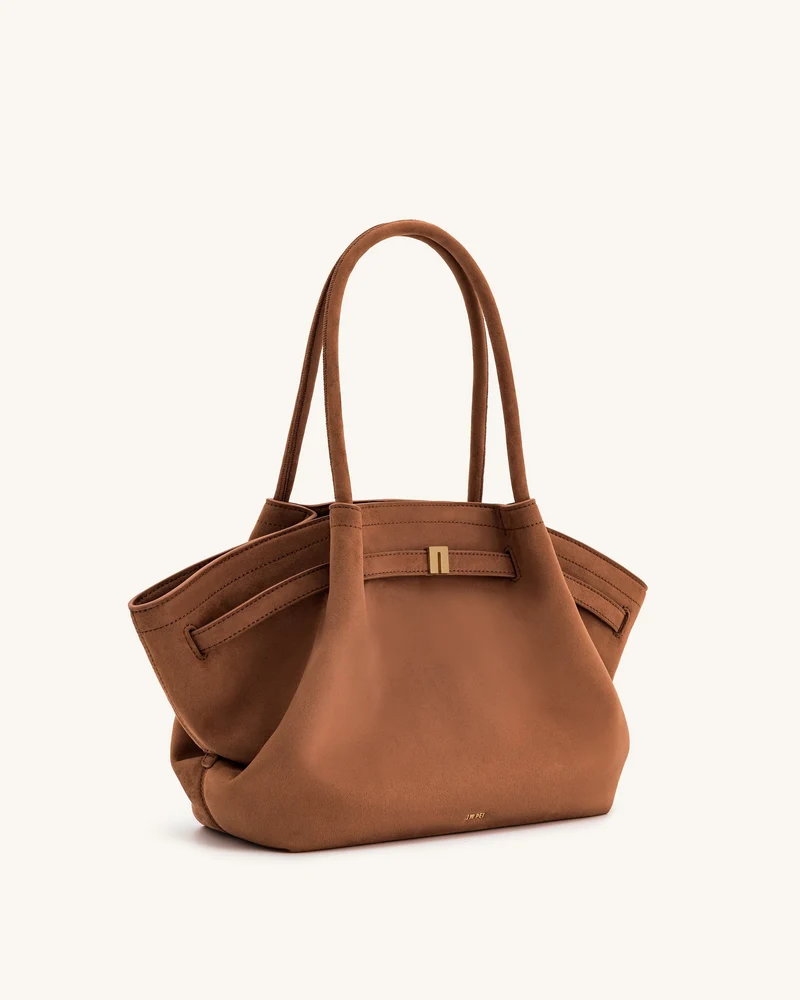Hana mittelgroße Tote-Bag aus Kunstwildleder - Braun