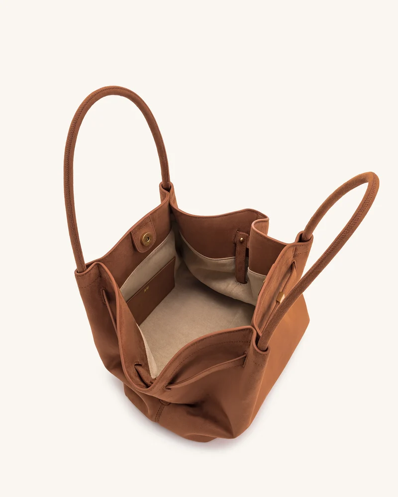 Hana mittelgroße Tote-Bag aus Kunstwildleder - Braun