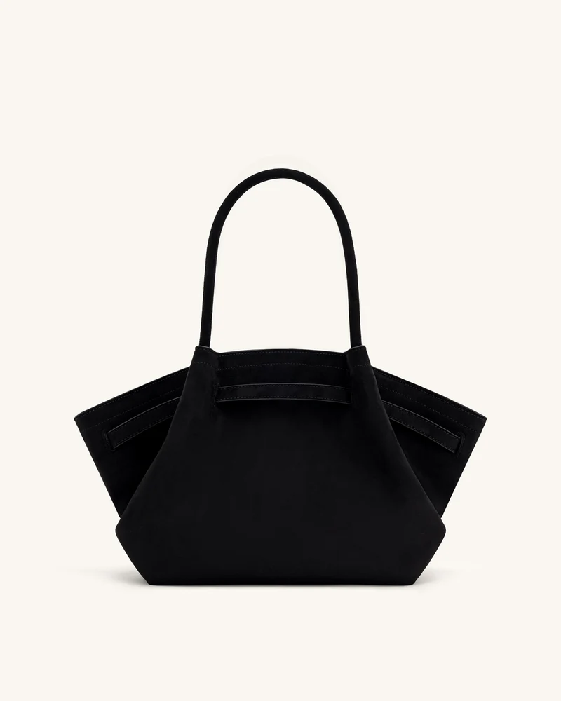 Hana mittelgroße Tote-Bag aus Kunstwildleder - Schwarz