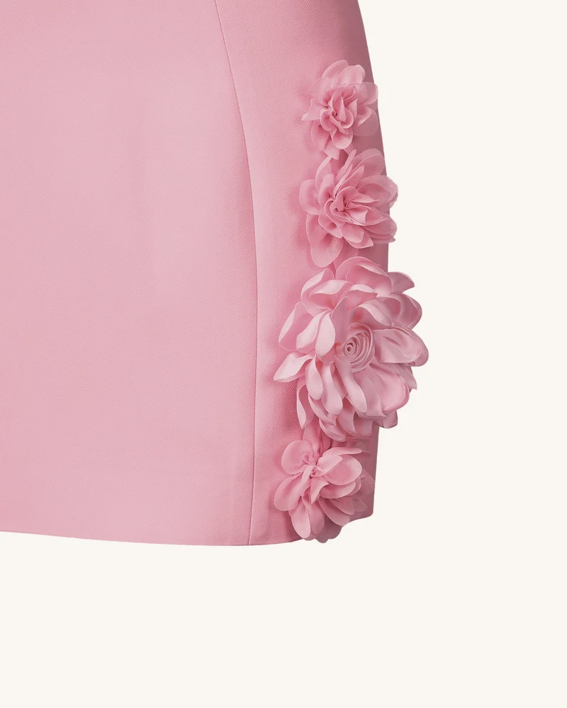 Elaina Rosa Rosetten-Applikation Mini-Kleid - Rosa