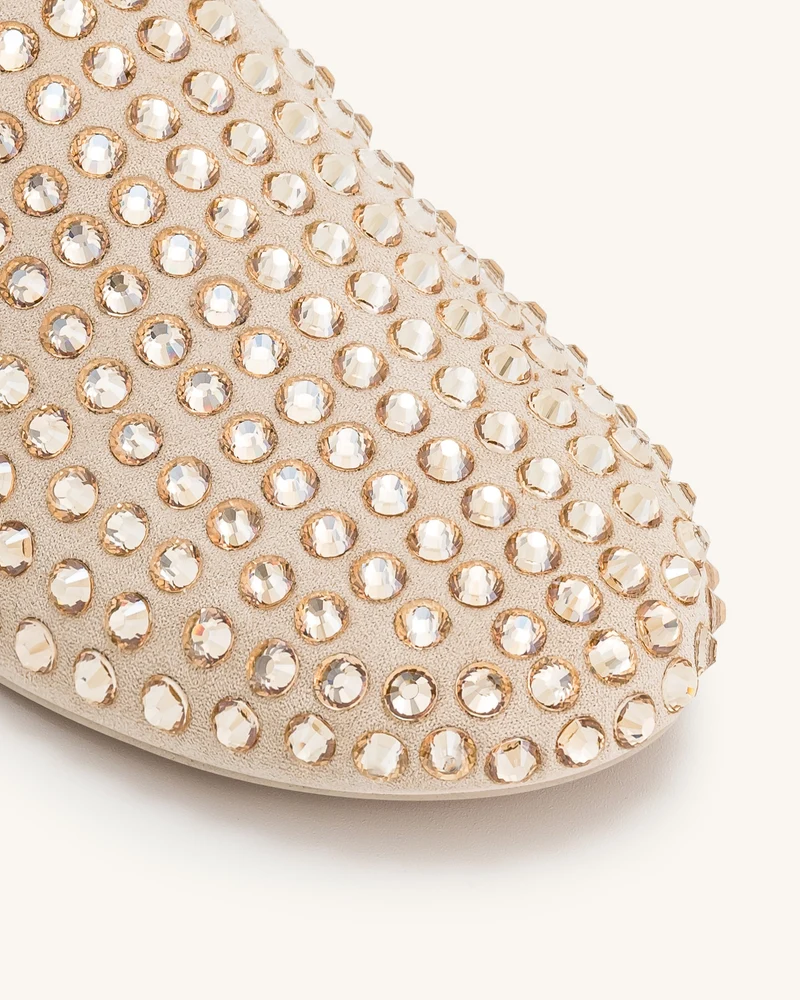 Athena Flache Mules mit künstlichen Kristallen - Beige