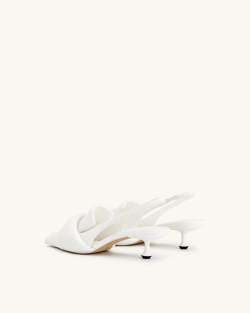 Carla Weiche Gepolsterte Kitten-Heel-Pumps - Weiß