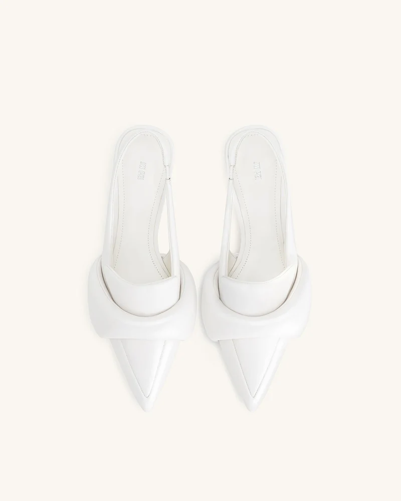 Carla Weiche Gepolsterte Kitten-Heel-Pumps - Weiß