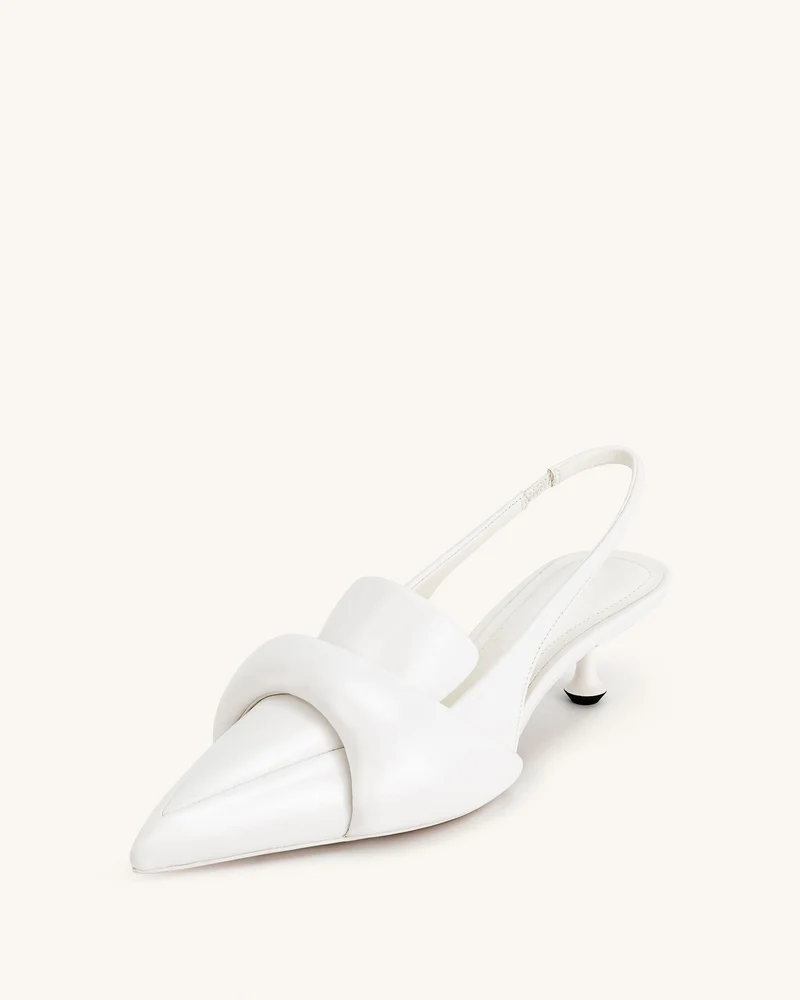 Carla Weiche Gepolsterte Kitten-Heel-Pumps - Weiß