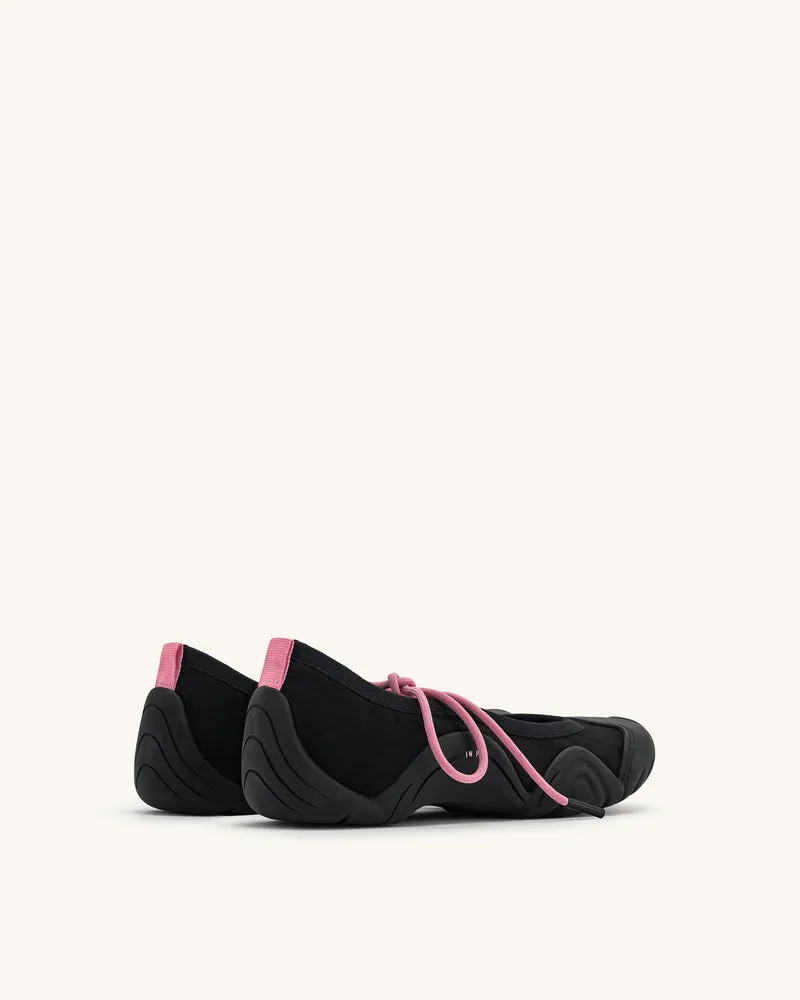 Caitlin Schnür-Ballerina-Turnschuhe - Schwarz