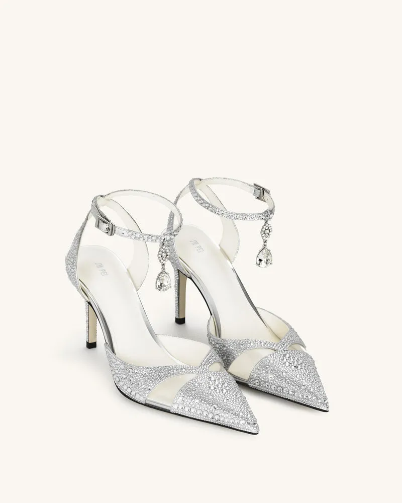 Haidi künstliche Kristall-Pumps - Silber