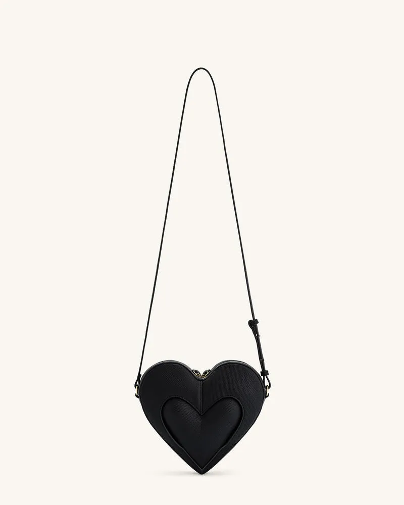 Francisca Herzförmige Crossbody-Tasche - Schwarz