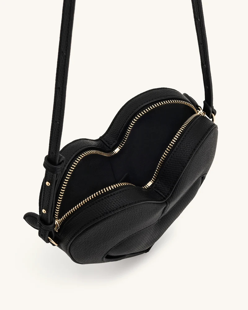 Francisca Herzförmige Crossbody-Tasche - Schwarz