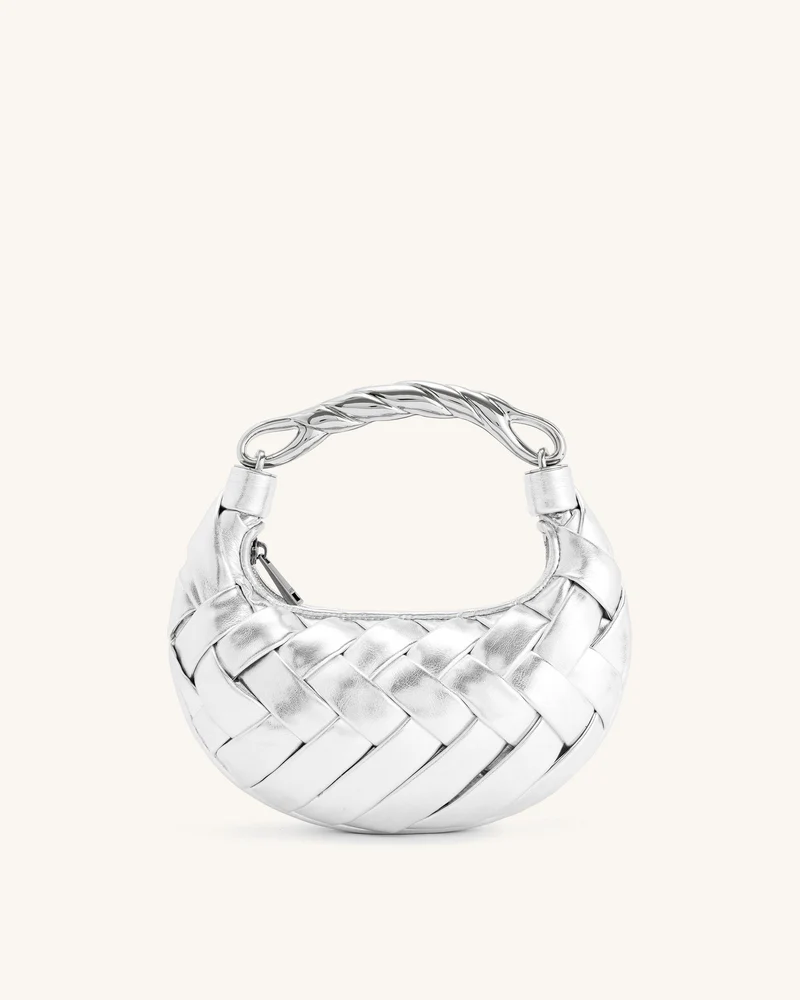 Orla Flecht-Handtasche - Silber
