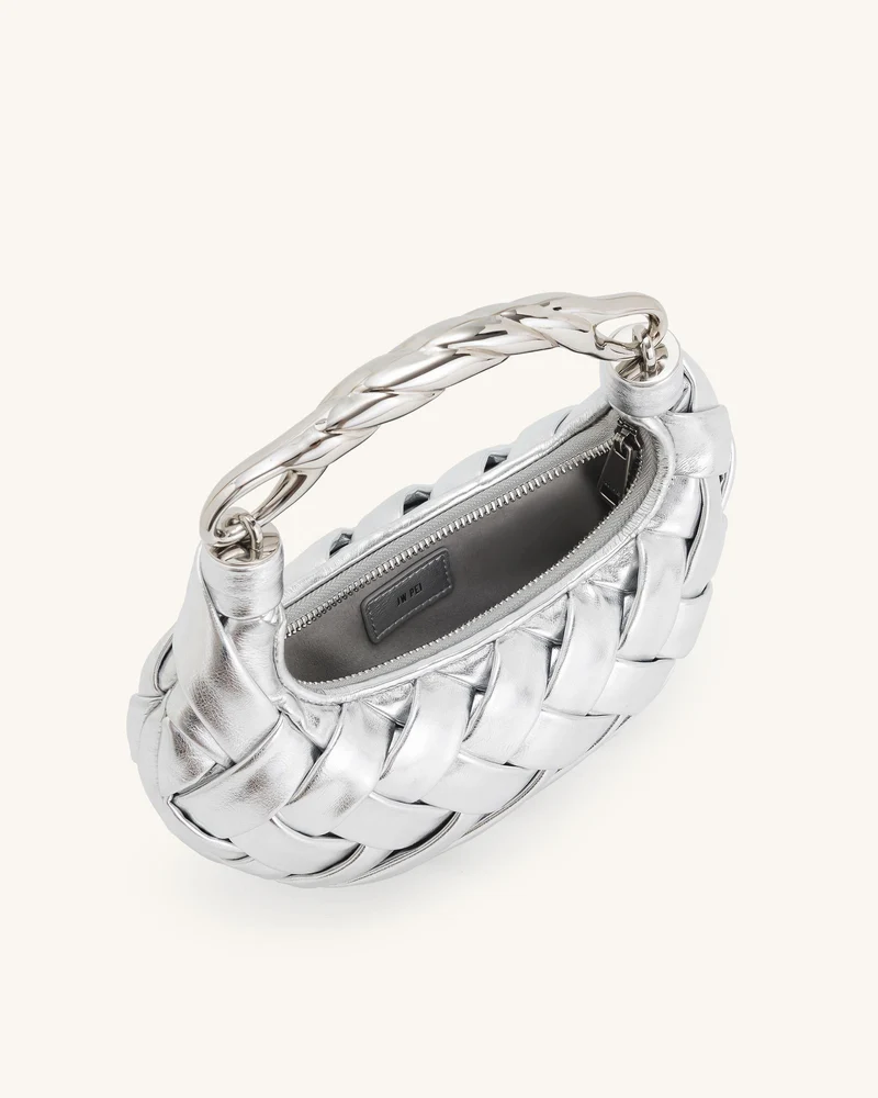 Orla Flecht-Handtasche - Silber