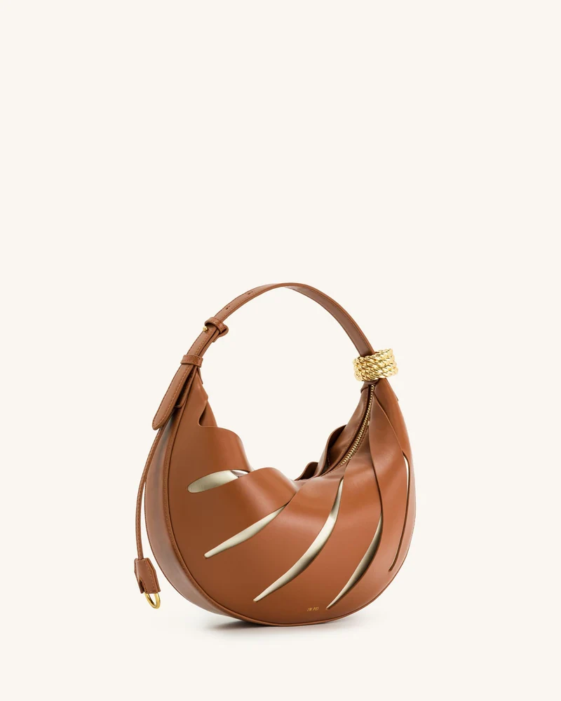 Jana Schultertasche mit Aussparungen - Braun