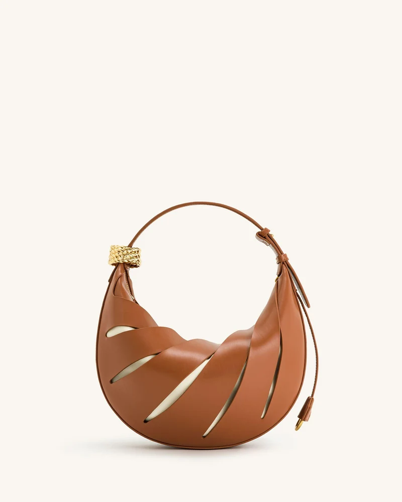 Jana Schultertasche mit Aussparungen - Braun