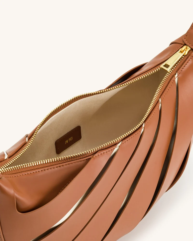 Jana Schultertasche mit Aussparungen - Braun