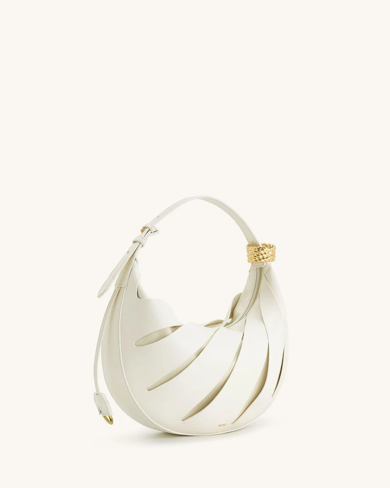 Jana Schultertasche mit Aussparungen - Weiß