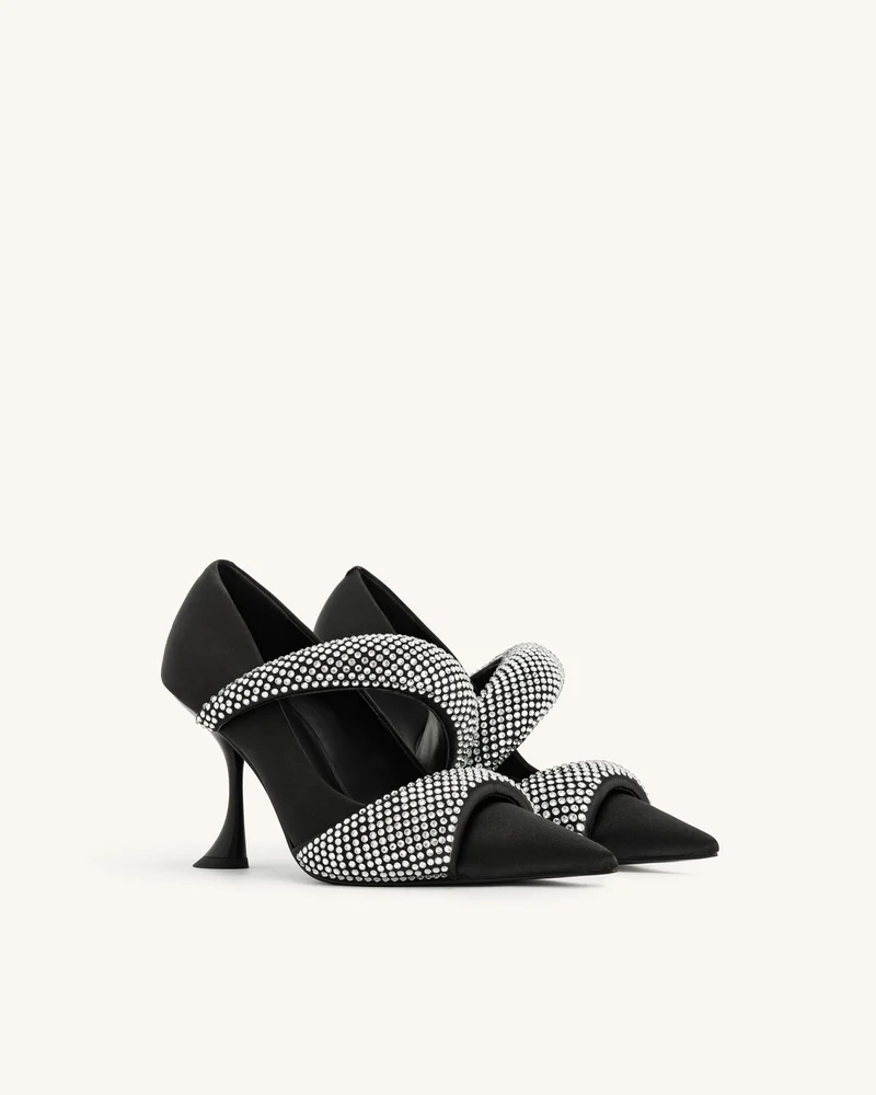 Sara Pumps mit künstlichen Kristallen - Schwarz