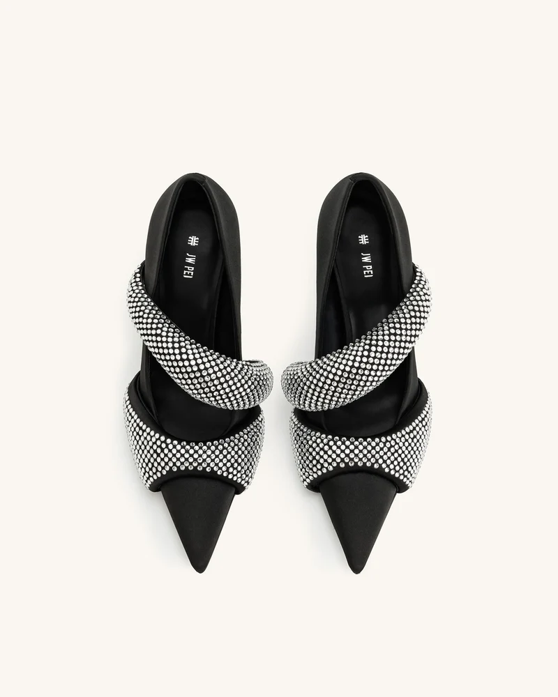 Sara Pumps mit künstlichen Kristallen - Schwarz