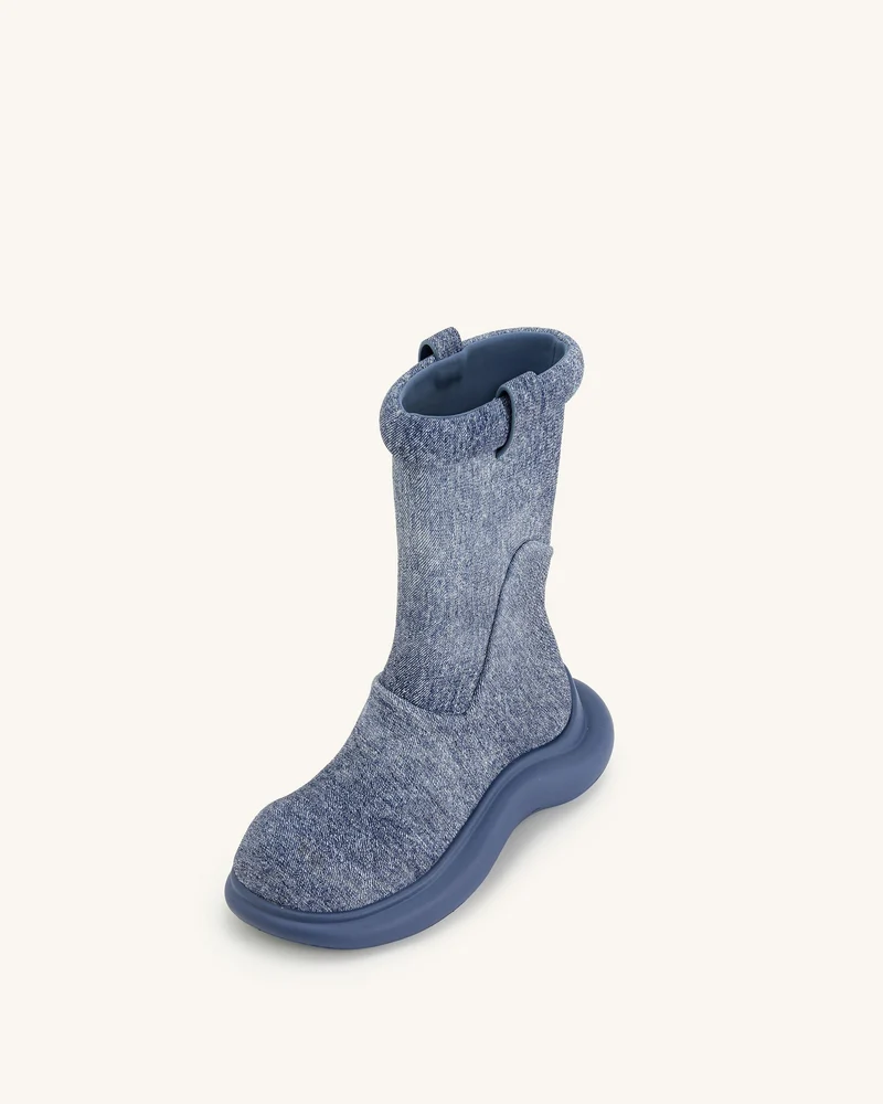 Zoie Denim geprägter Regenstiefel - Blau