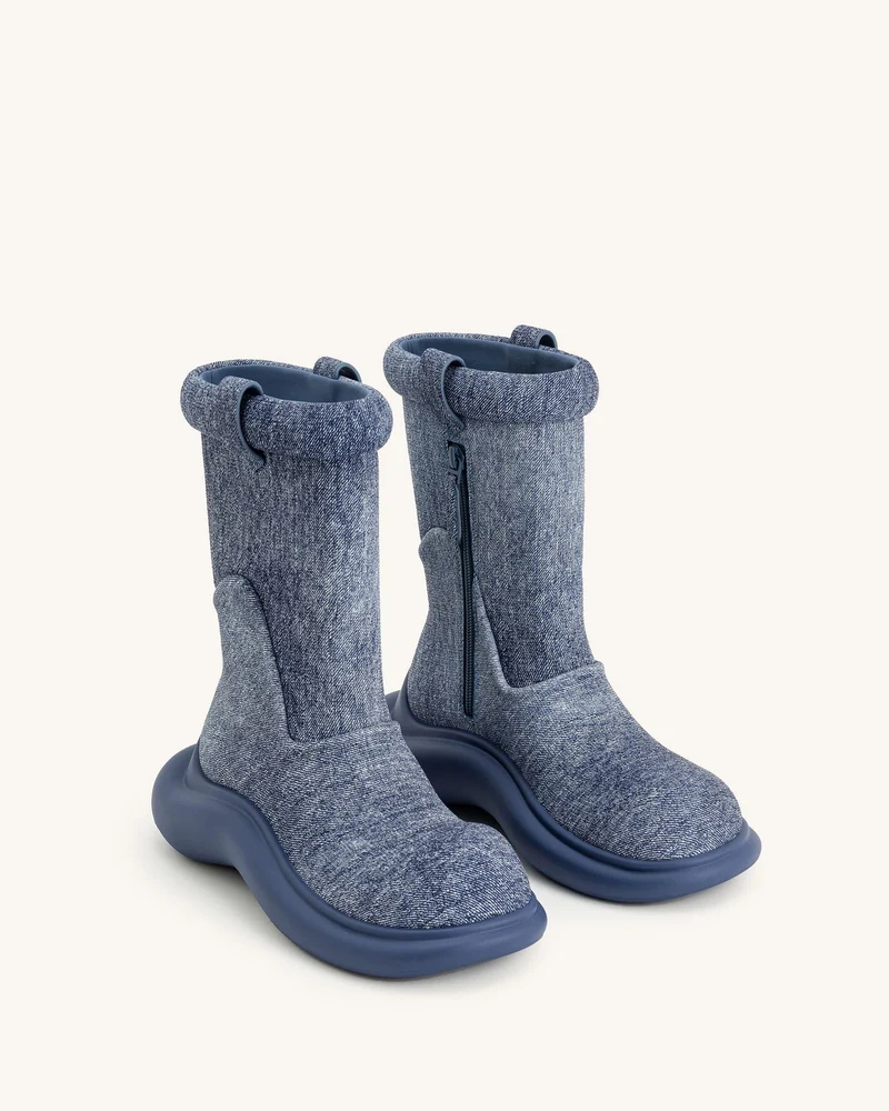 Zoie Denim geprägter Regenstiefel - Blau