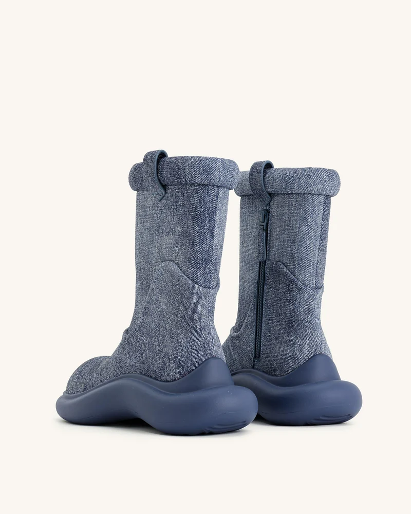 Zoie Denim geprägter Regenstiefel - Blau