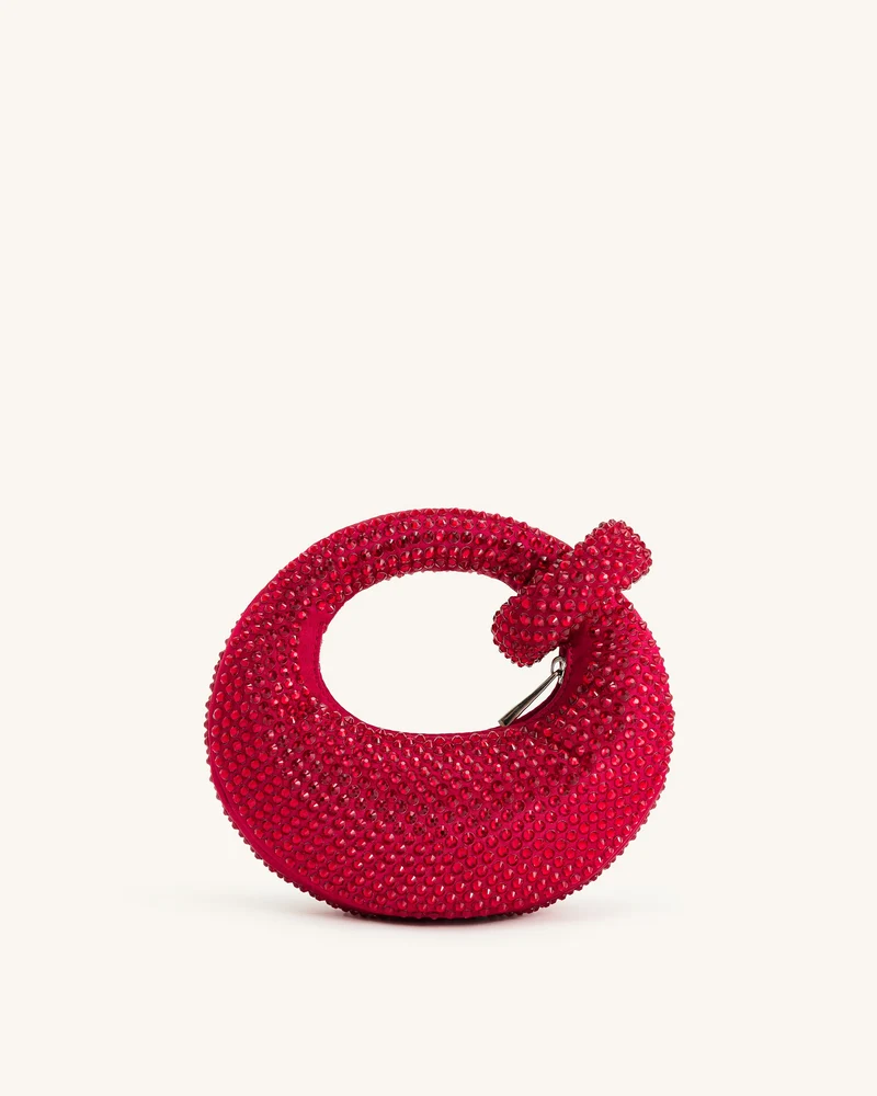 Abakus Künstliche Kristall Mini-Handtasche mit Obergriff - Rot