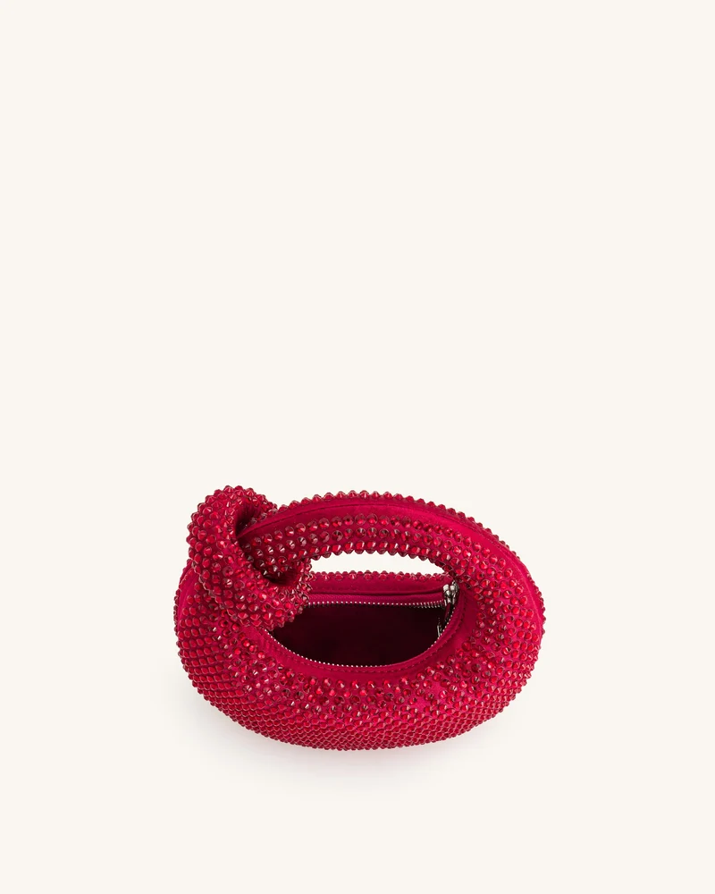 Abakus Künstliche Kristall Mini-Handtasche mit Obergriff - Rot