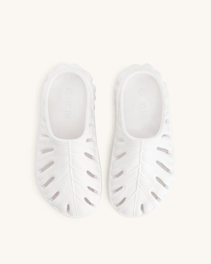 JW PEI Damen Tara Blatt Plattform Clog - Weiß